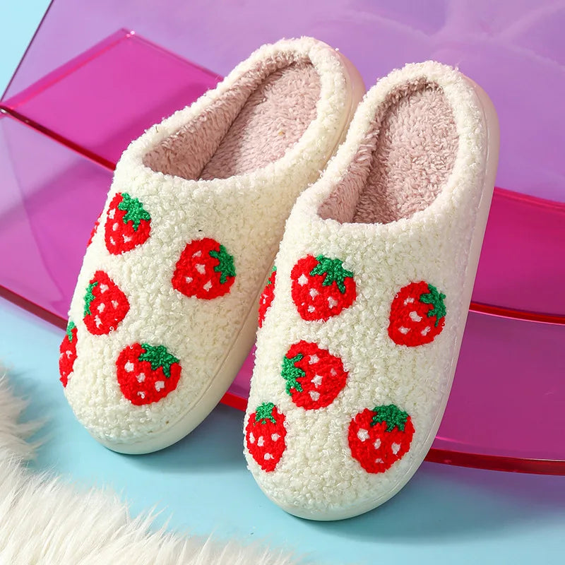 Nouveau hiver belles femmes pantoufles filles mode fleurs maison diapositives Couples mou mouettes sandales plates hommes tongs de noël