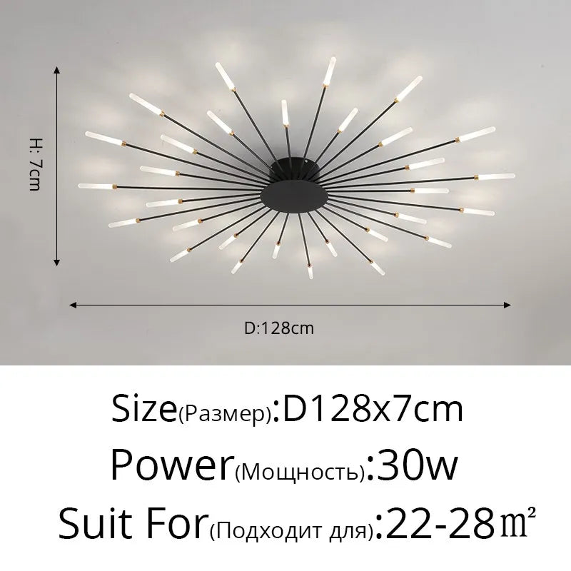 Modern LED Chandelier For Living Room Bedroom Home Roof Indoor Gold Metal Ceiling Lamp With Remote Control Lighting Lustre Decor