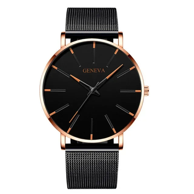 2024 Nouveau Montres de Mode Pour Hommes Luxe Ultra Mince En Acier Inoxydable Bracelet De Quartz Montre En Or Rose Hommes Montre Cadeaux Reloj Hombre