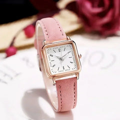 Montre-bracelet numérique Shoous avec bracelet en cuir pour femme, montre à quartz pour femme, horloge décontractée, cadeau habillé, 2024