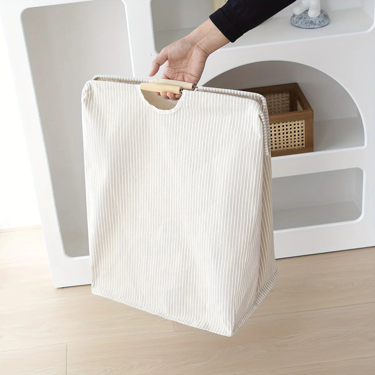 Grand panier à linge à double poignée, panier à linge sale pour chambre à coucher, salle de bain, imperméable, autoportant, grand panier à linge 1 pièce