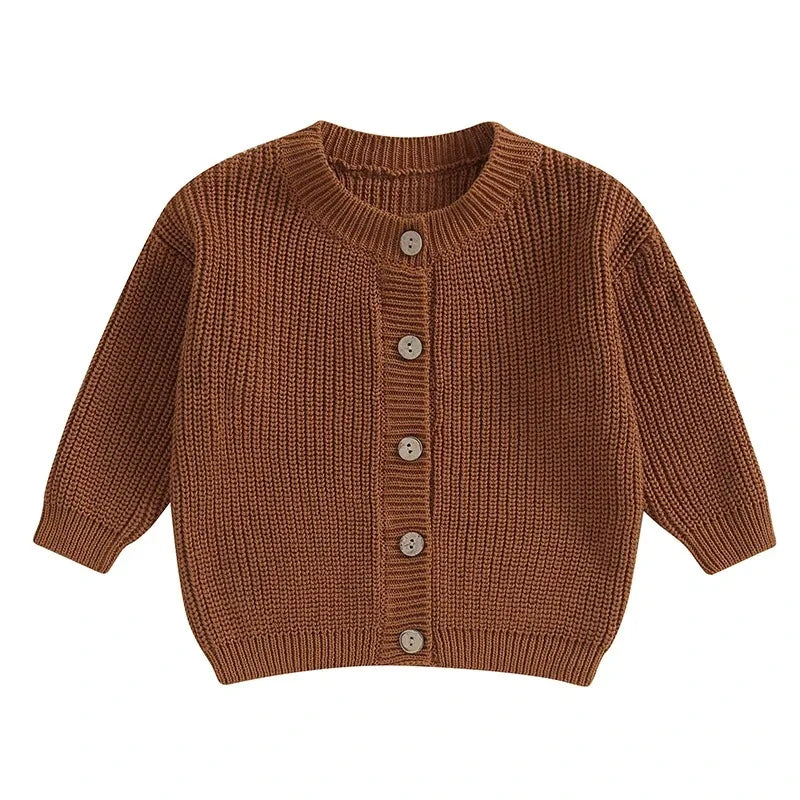 Pull chaud pour nouveau-né garçon et fille de 0 à 18 mois, manteaux, couleur unie, boutons amples, manches longues, tricot, Cardigan, automne