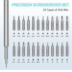 Jeu de tournevis de précision Premium 24 en 1, petit jeu de tournevis, Mini Kit de tournevis magnétiques pour la fixation et la réparation électronique