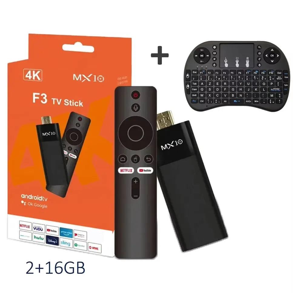 MX10 F3/MX10 mini TV stick h618 android13 ATV 4K HD TV box 2.4/5G WiFi récepteur TV intelligent pour Google YouTube Netflix media player