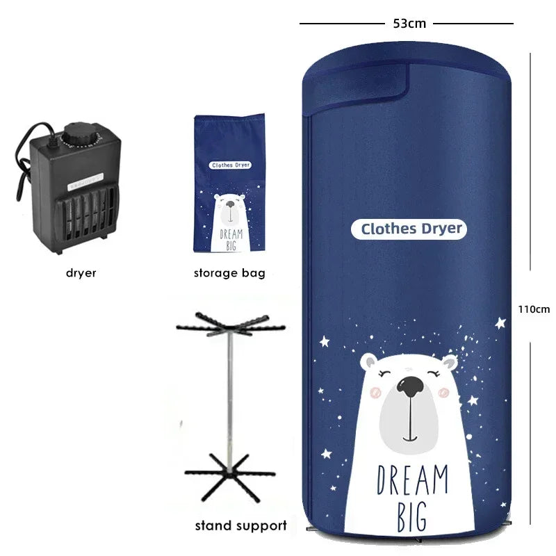 Sèche-linge électrique Portable en acier inoxydable, 220V, Support de séchage pliable à Air chaud