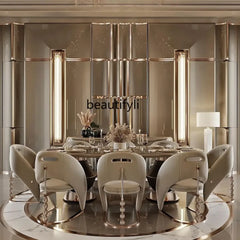 Esmt163 chaise de salle à manger design de luxe léger italien chaise de villa de luxe haut de gamme grandes chaises de table à manger plates