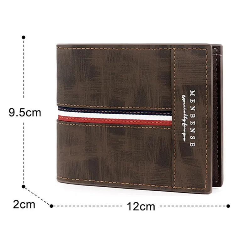 2024 New Short Men Wallets Slim Card Holder Name Print Male Purses Luxury PU Leather Coin Pocket High Quality Small Men's Wallet