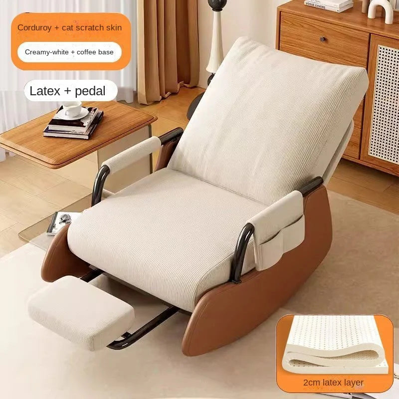 Fauteuil à bascule pour la pause déjeuner, fauteuil inclinable paresseux, canapé Tat, balcon, adulte unique, maison, loisirs, paresseux, peut dormir, coussin en latex