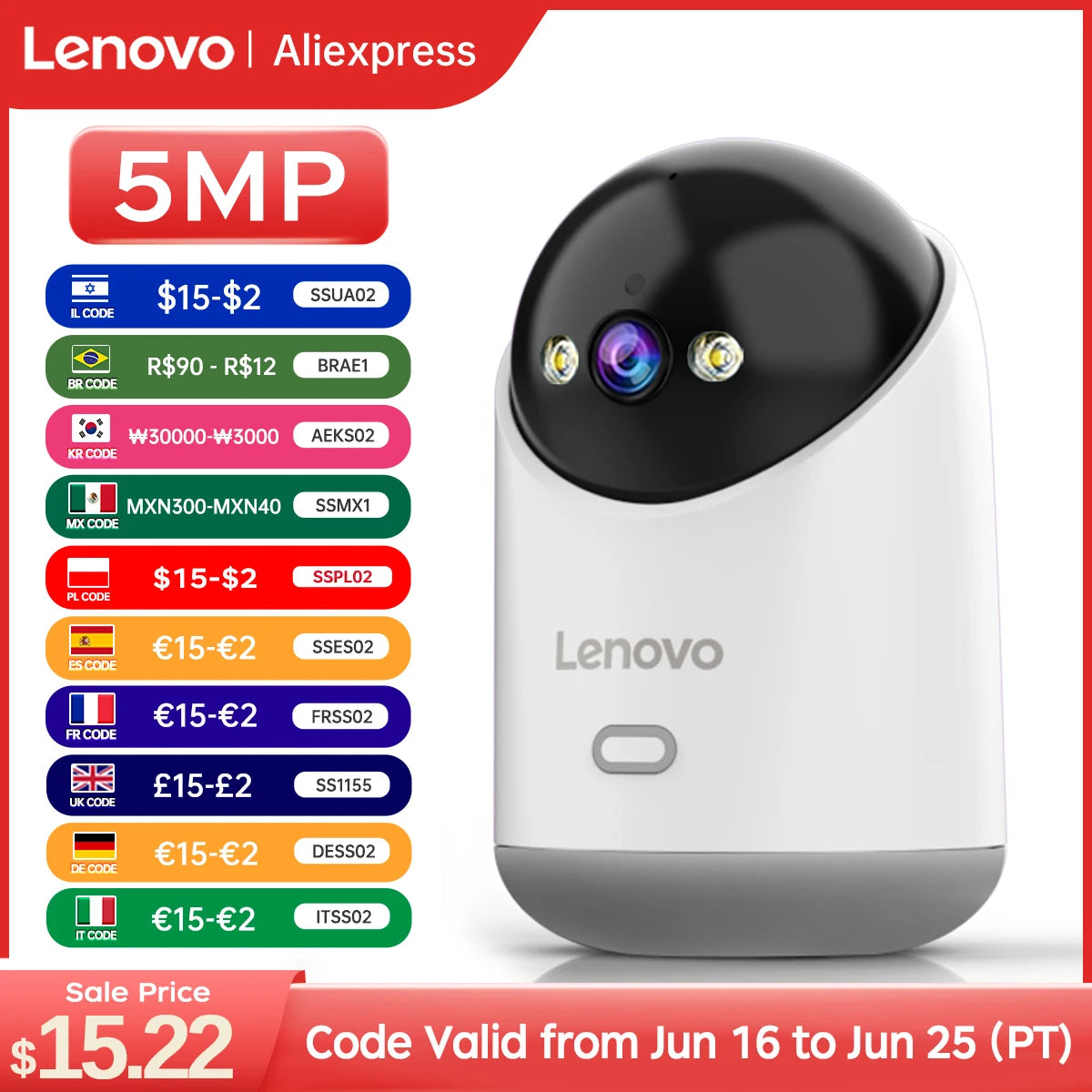Lenovo 5MP WiFi caméra maison intelligente caméra IP intérieure couleur nuit suivi automatique sécurité CCTV Surveillance bébé moniteur