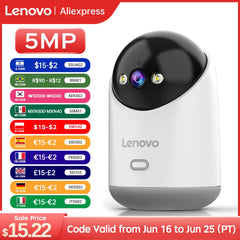 Lenovo 5MP WiFi caméra maison intelligente caméra IP intérieure couleur nuit suivi automatique sécurité CCTV Surveillance bébé moniteur