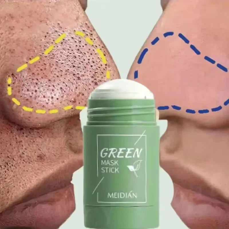 Green Tea Remove Blackhead Solid Mask Dispel Acne Blemish Cleansing Stick Mask Shrink Pores Tighten Whitening Skin Beauty Care