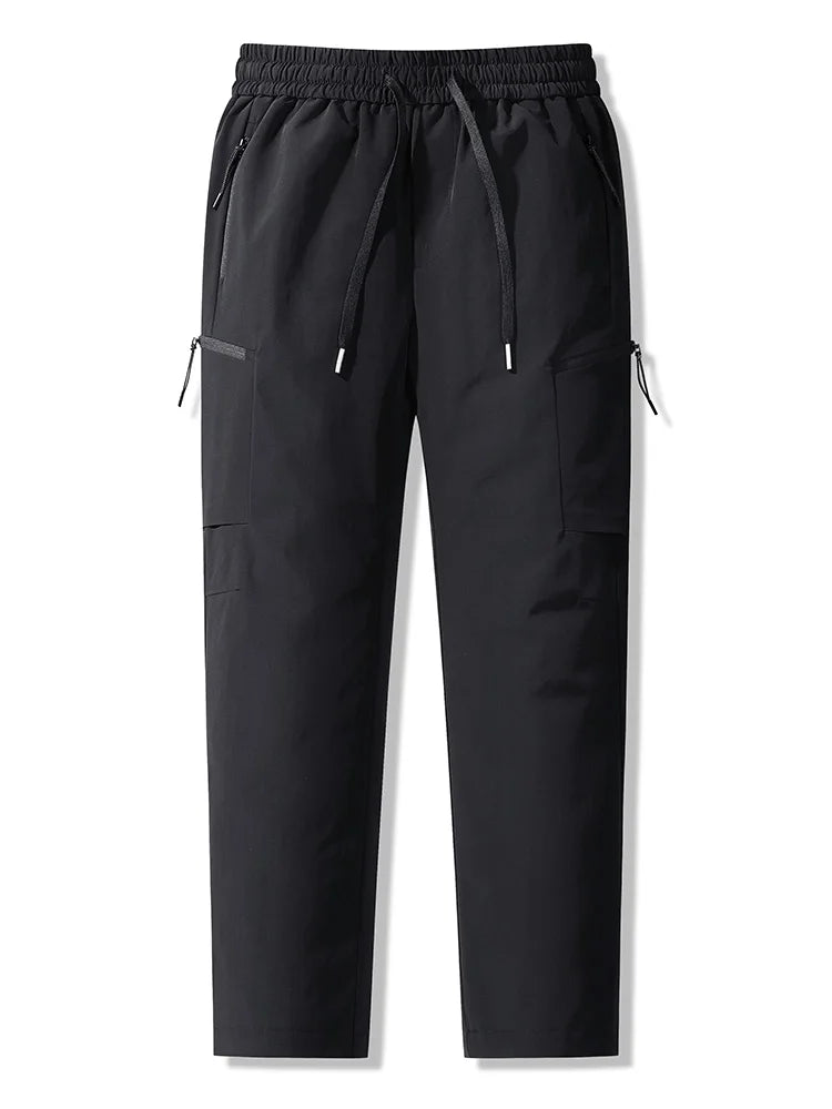 Hiver vers le bas pantalon hommes 90% duvet de canard blanc rembourré pantalons chauds en plein air imperméable coupe-vent décontracté droit thermique bouffant pantalon