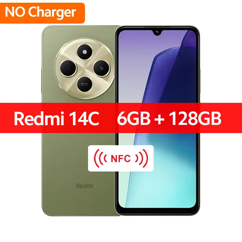 Version mondiale Xiaomi Redmi 14C Smartphone MediaTek Helio G81-Ultra 50MP AI double caméra 6.88 