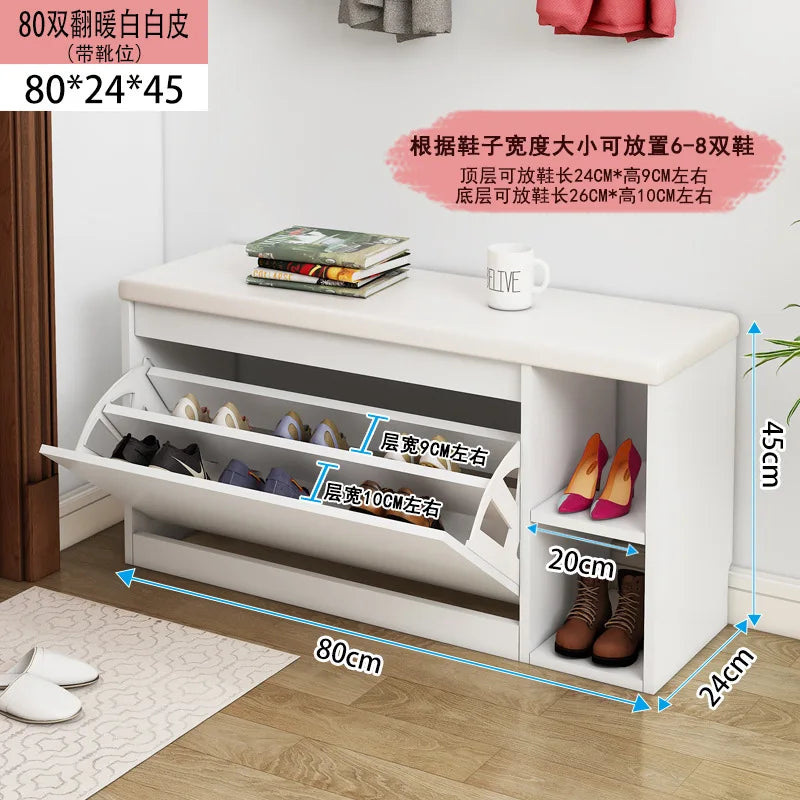 Porche entrée chaussure chaise rembourré salon maison rabat étagère à chaussures banc avec siège armoire à chaussures multicouche
