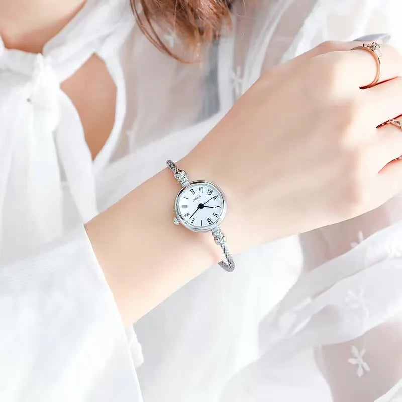 YIKAZE petit Bracelet en or montre de luxe en acier inoxydable rétro dames montre-Bracelet à Quartz mode décontracté mince chaîne montres
