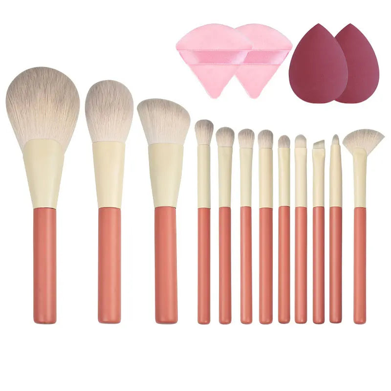 Makeup Brushes Set With 4 Sponge Puff Make-up for women Korean Cosmetics Foundation Blush Brush Complete Kit