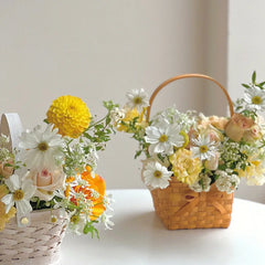 Panier de fleurs fait à la main, tissage à la main, Mini panier de fleurs, boutique de fleurs, Arrangement de fleurs, emballage, rangement d'accessoires de photographie