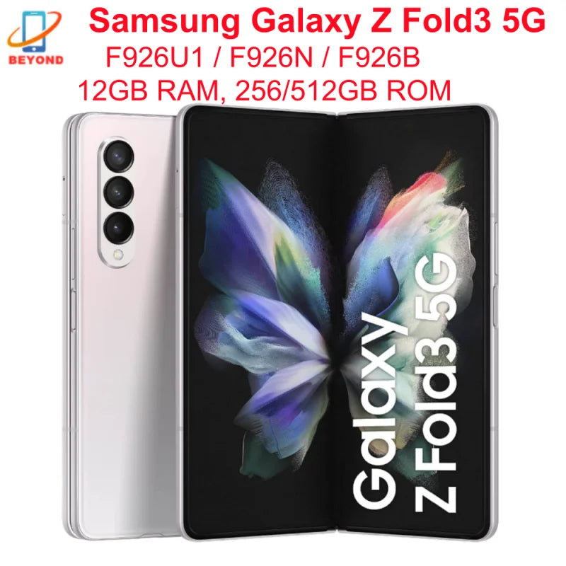 Samsung Galaxy Z Fold3 Fold 3 5G F926U1 F926N F926B 7.6 "Pliable AMOLED 12GB RAM 256/512GB ROM NFC Snapdragon 99% téléphone portable