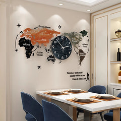 Horloge murale acrylique Unique 3D, grande horloge murale suspendue avec autocollants, décorations pour la maison, DIY bricolage