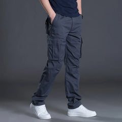 Pantalon cargo à jambe droite pour homme, 2025 coton, poches multi-rabat, extérieur décontracté, travail, randonnée