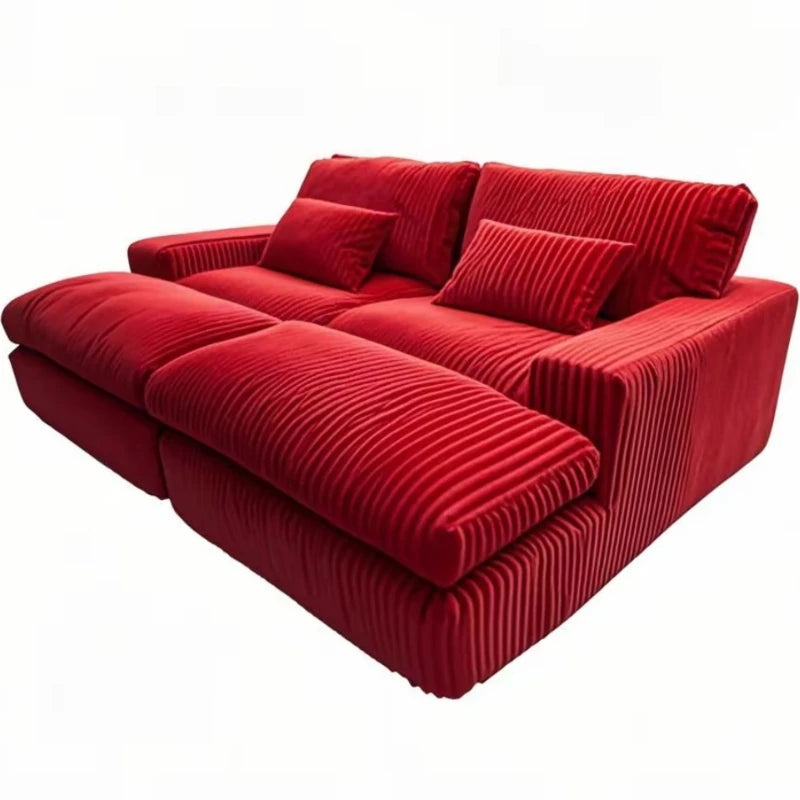 Canapé-lit Double en velours côtelé de luxe, Style italien rétro, pour salon, Compression sous vide, lavable, personnalisable