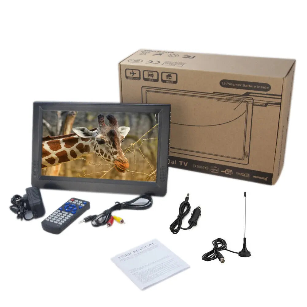 12 pouces Portable Mini télévision de voiture 1080P HDMI TV lecteur de télévision numérique DVB-T/T2 ISDB-T ATSC TV Portable numérique et analogique