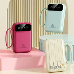 20000mAh batterie externe haute capacité 4 en 1 câble PD 20W charge rapide Powerbank chargeur de batterie Portable pour IPhone Samsung Huawei