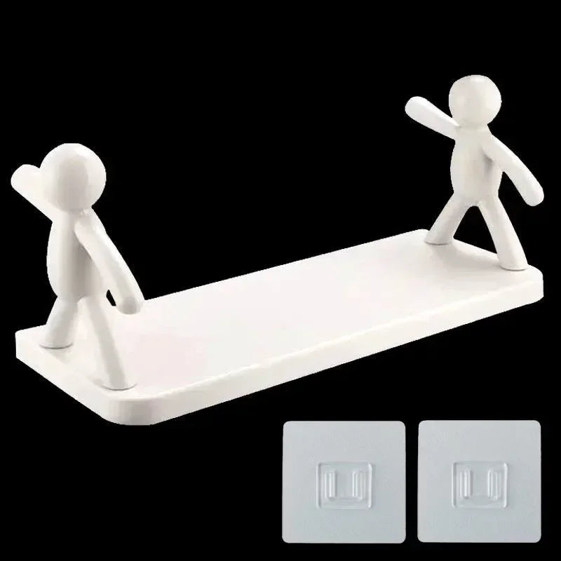 Supports de rangement auto-adhésifs pour shampoing de salle de bain, étagère en plastique, étagères d'organisation, Support