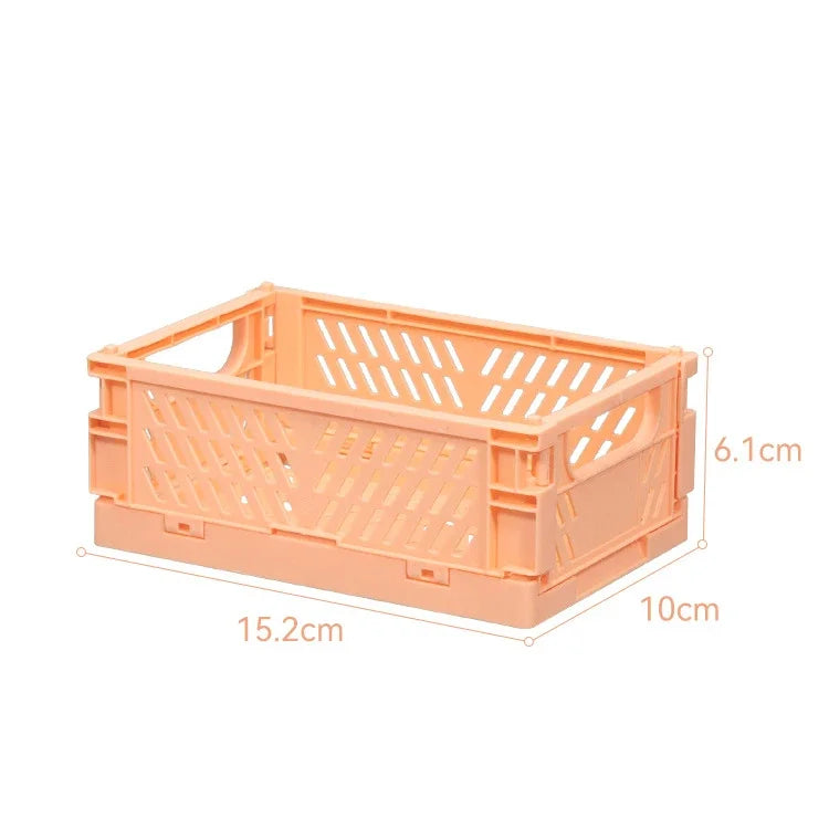 Caisse de rangement pliable en plastique, panier pliable, empilable, mignon, maquillage, bijoux, jouets, boîtes pour boîte de rangement, organisateur Portable