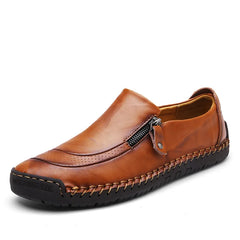 Chaussures en cuir faites à la main pour hommes, mocassins décontractés à enfiler, chaussures en cuir respirantes, chaussures plates pour hommes, mocassins d'outillage, grande taille, offre spéciale