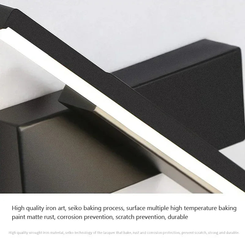 Applique murale LED moderne, matériel rotatif, lampe de miroir de salle de bains, pour chambre à coucher, salon, applique murale intérieure, luminaire