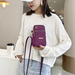 Sac à bandoulière pour téléphone portable pour femme, mini sacs, sac à monnaie de la colonne vertébrale, couverture de course au cou, portefeuille à 3 couches, mode pour maman