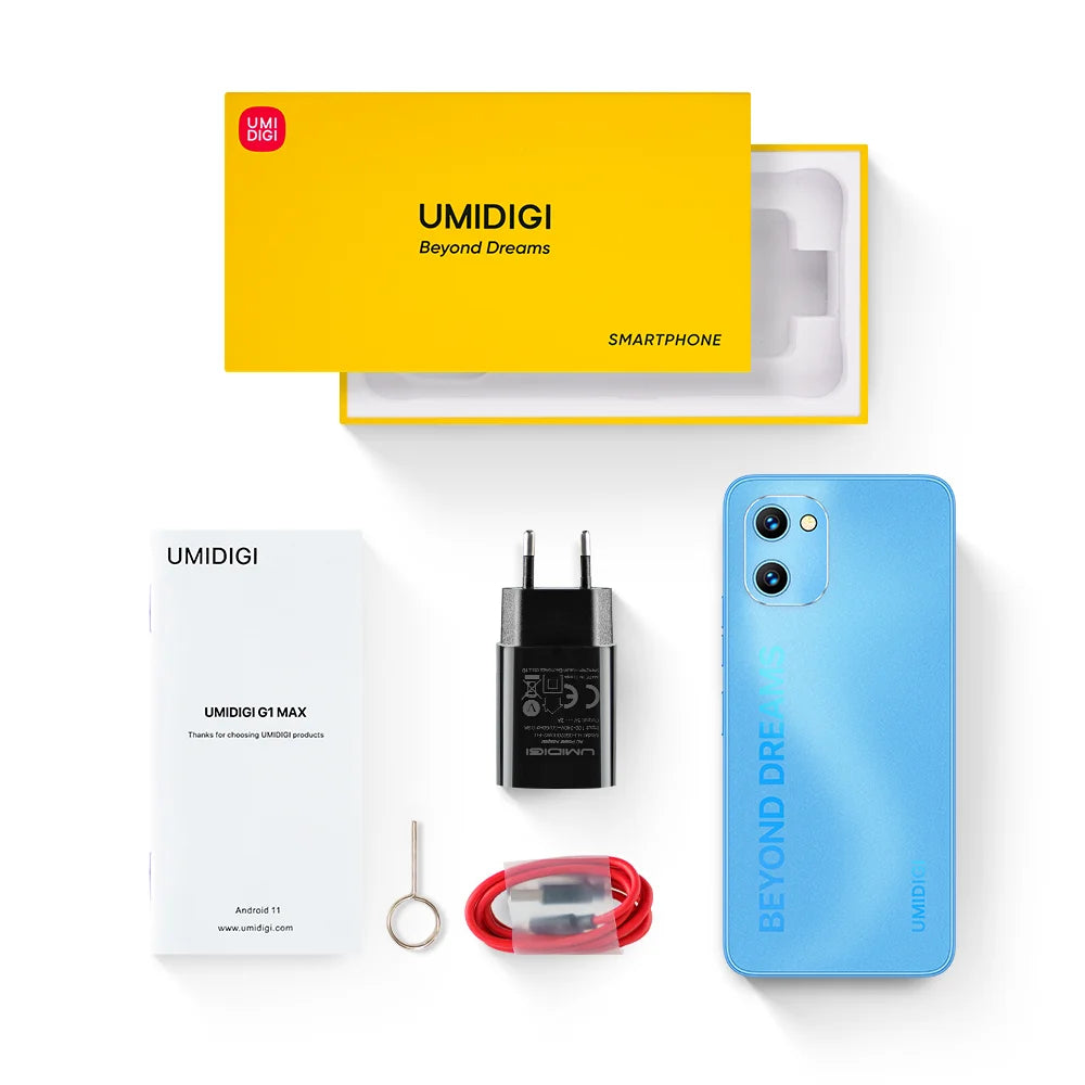 UMIDIGI C1 Max / G1 Max 50MP caméra 6GB 128GB téléphone 6.52 pouces Android 12 5150mAh batterie Unisoc T610 Octa Core 4G Smartphone