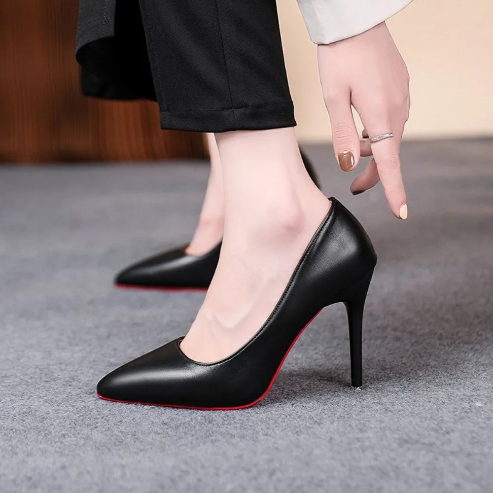 Talons hauts Sexy et à la mode pour femmes, talons hauts fins noirs à bouche peu profonde pour femmes, tailles 34 à 43, printemps et automne 2024