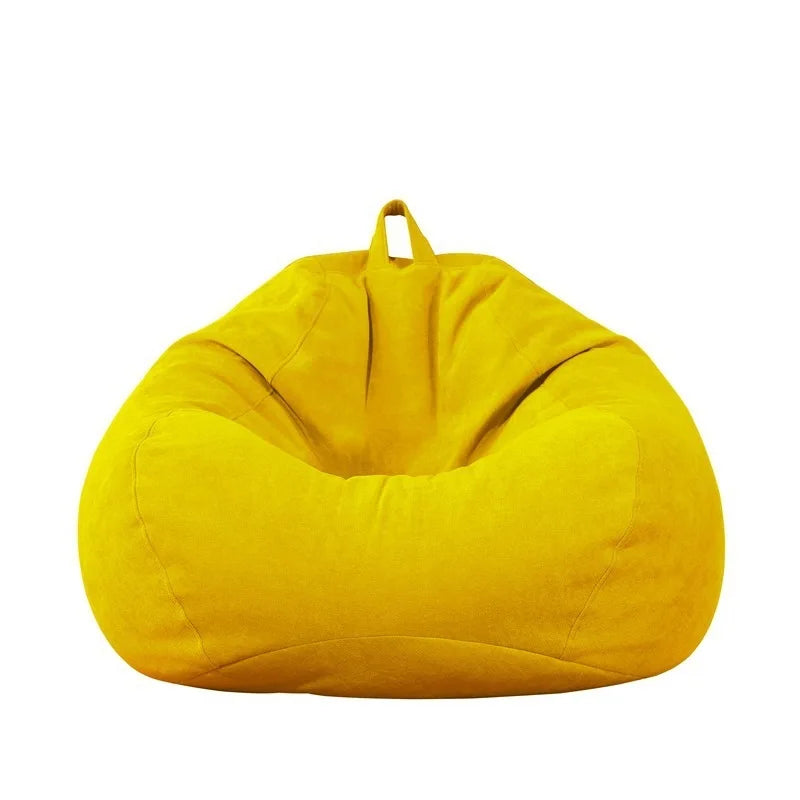 Bean Bag Chair without Filling Stuffed Giant Beanbag Sofa Bed Thick Linen Flocking Pouf Ottoman Seat Puff Lounge Furniture