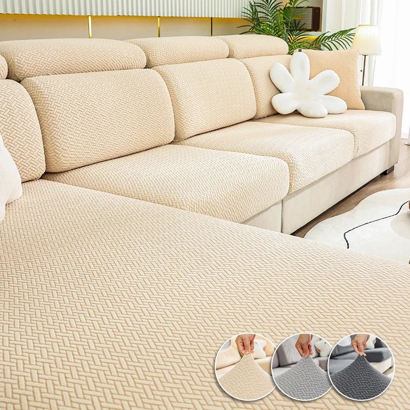 Juste de canapé élastique à grille oblique lavable, housses de coussin de siège de canapé Jacquard, housse de canapé commandée pour salon
