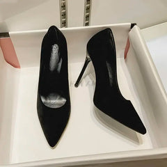 Femmes pompes Sexy daim Ponited orteils talons hauts mode bureau Stiletto fête rouge chaussures de mariage femme confort femmes chaussures