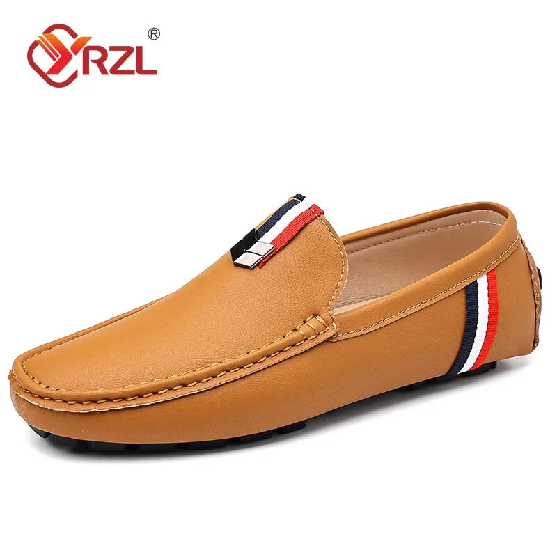YRZL mocassins blancs hommes mocassins en cuir PU noir pour homme mocassins à enfiler décontractés hommes mocassins confortables chaussures de conduite pour hommes