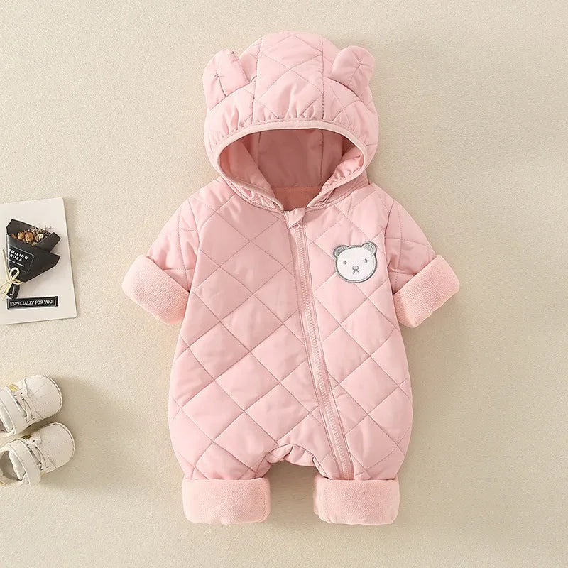 Vêtements d'hiver pour nouveau-né fille, combinaison épaisse pour bébé, barboteuse chaude pour bébé, veste en coton, salopette pour garçon, manteau pour tout-petits