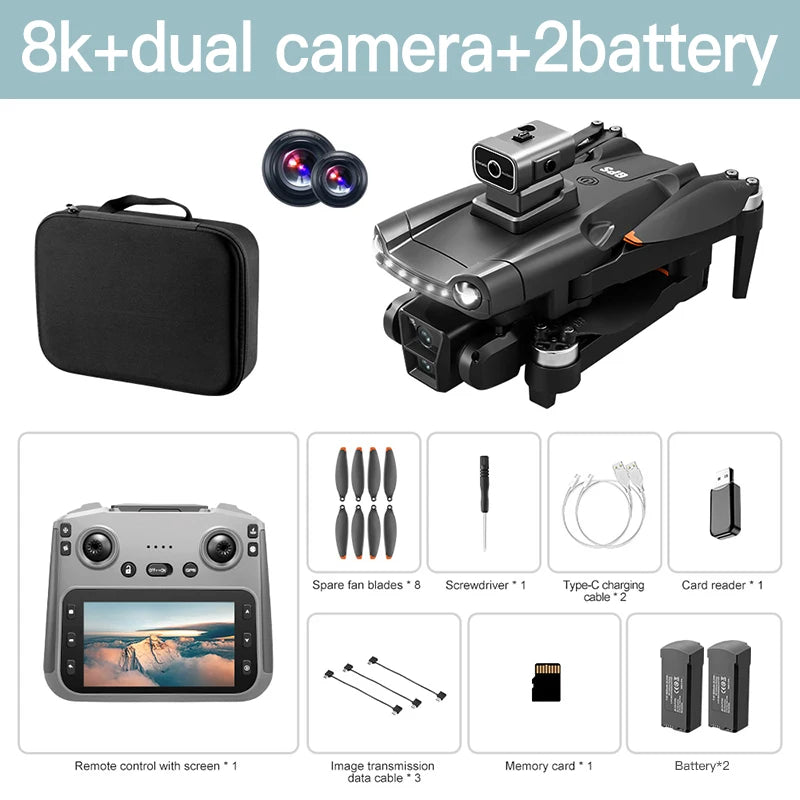 Pour Xiaomi V198 MAX GPS Drone 8K HD photographie aérienne double caméra sans brosse Quadrotor Laser évitement d'obstacles aérien optique