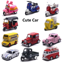 Mignon moulé sous pression en alliage métal voiture Bus moteur Tricycle moto Taxi modèle jouet enfants cadeau d'anniversaire