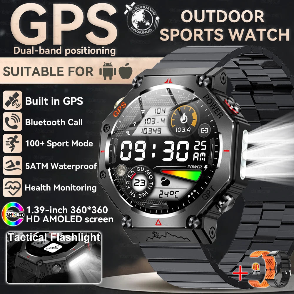 Nouveau t-rex 3 Ultra extérieur GPS montre intelligente 5TM étanche intégré double bande GNSS altimètre sport natation hommes montres intelligentes militaires
