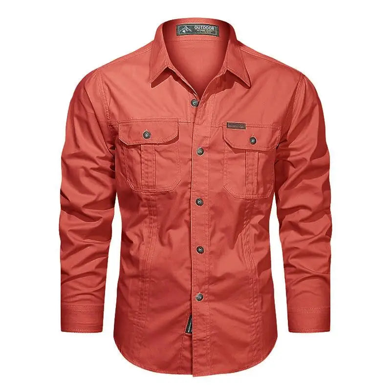 Chemise Cargo à manches longues pour hommes, chemises décontractées en coton, de haute qualité, surchemise militaire, vêtements de marque, chemisiers noirs 5XL, 2023