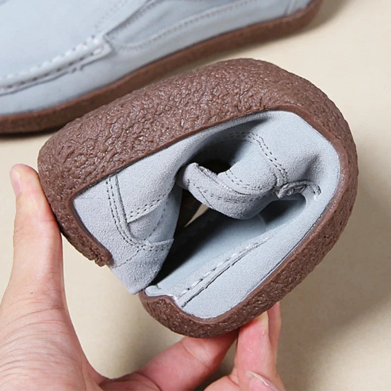 Baskets Légères en Daim pour Femme, Chaussures Plates à Enfiler Confortables de 2cm, Mocassins de Marque de Luxe, Nouvelle Collection Automne