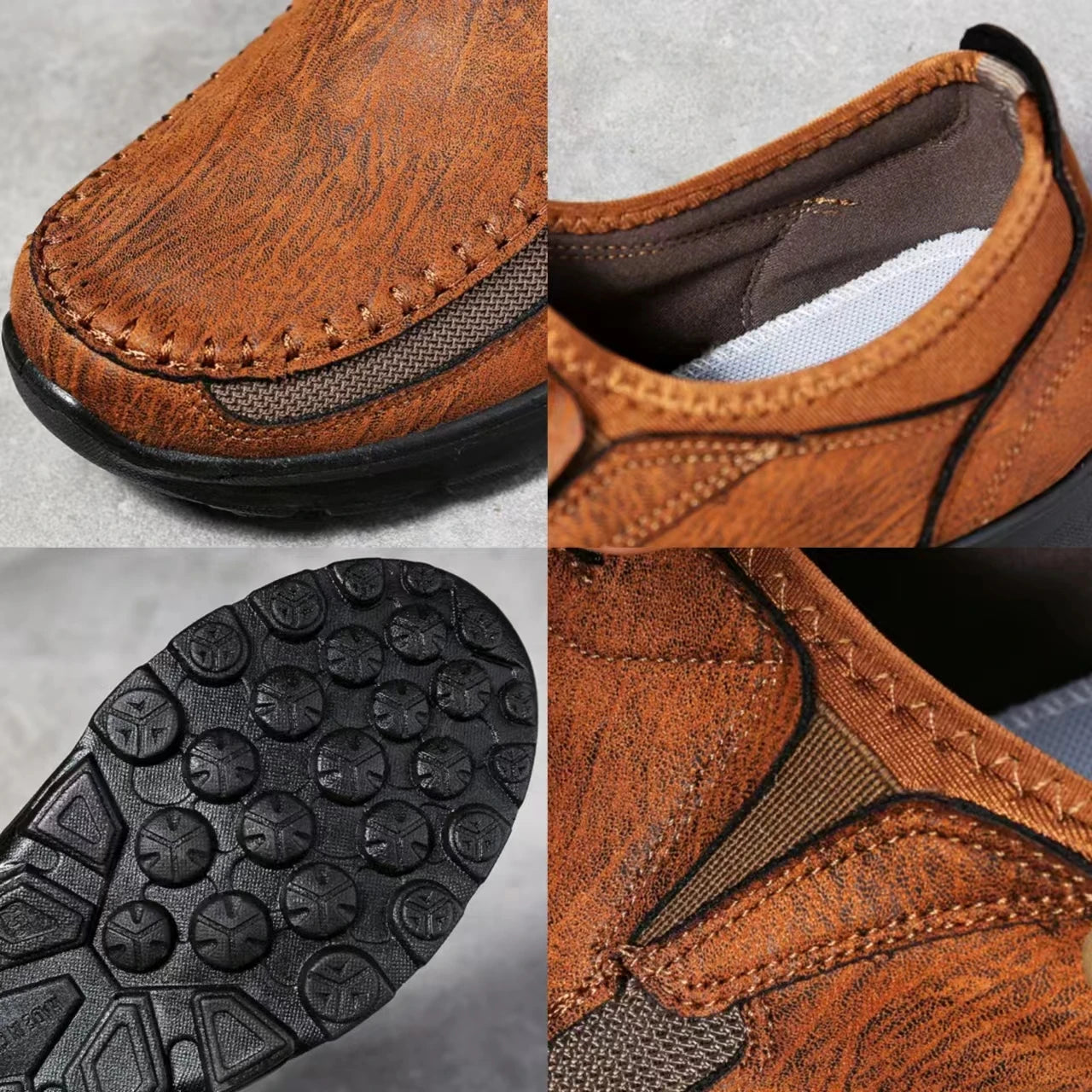 Mocassins plats respirants faits à la main pour hommes, chaussures décontractées rétro, mocassins habnommée, chaussures de conduite confortables à enfiler, 2025