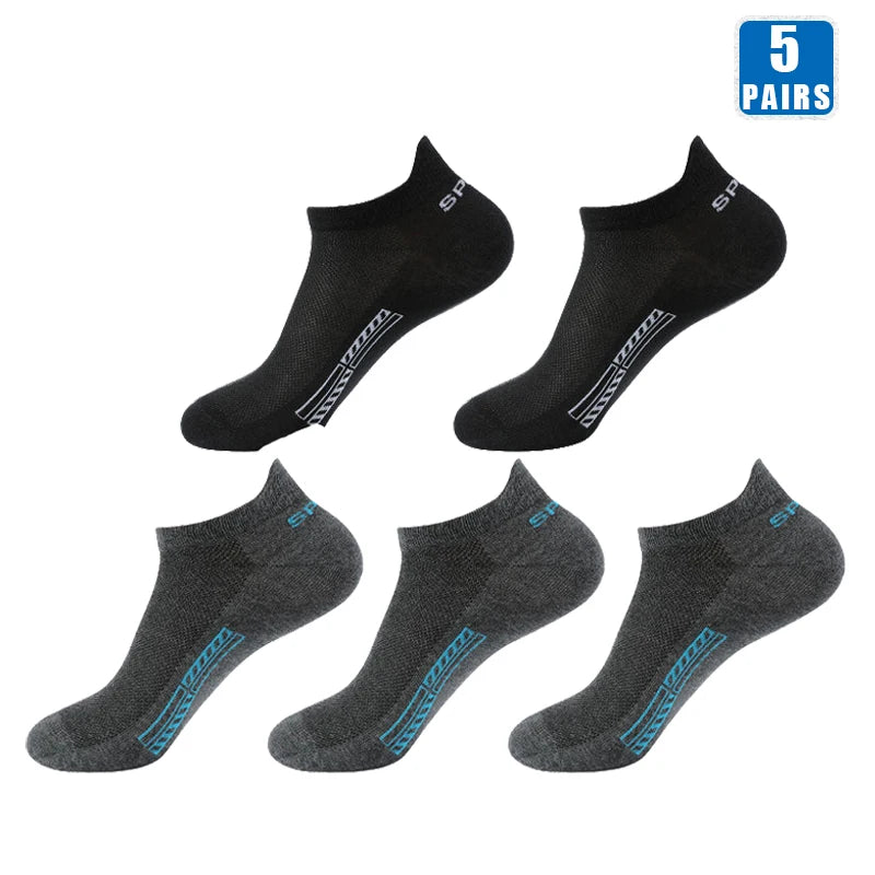 5 Pairs Cotton Short Socks for Male High Quality Women's Low-Cut Crew Ankle Sports Mesh Breathable Summer Casual Soft Men Sock