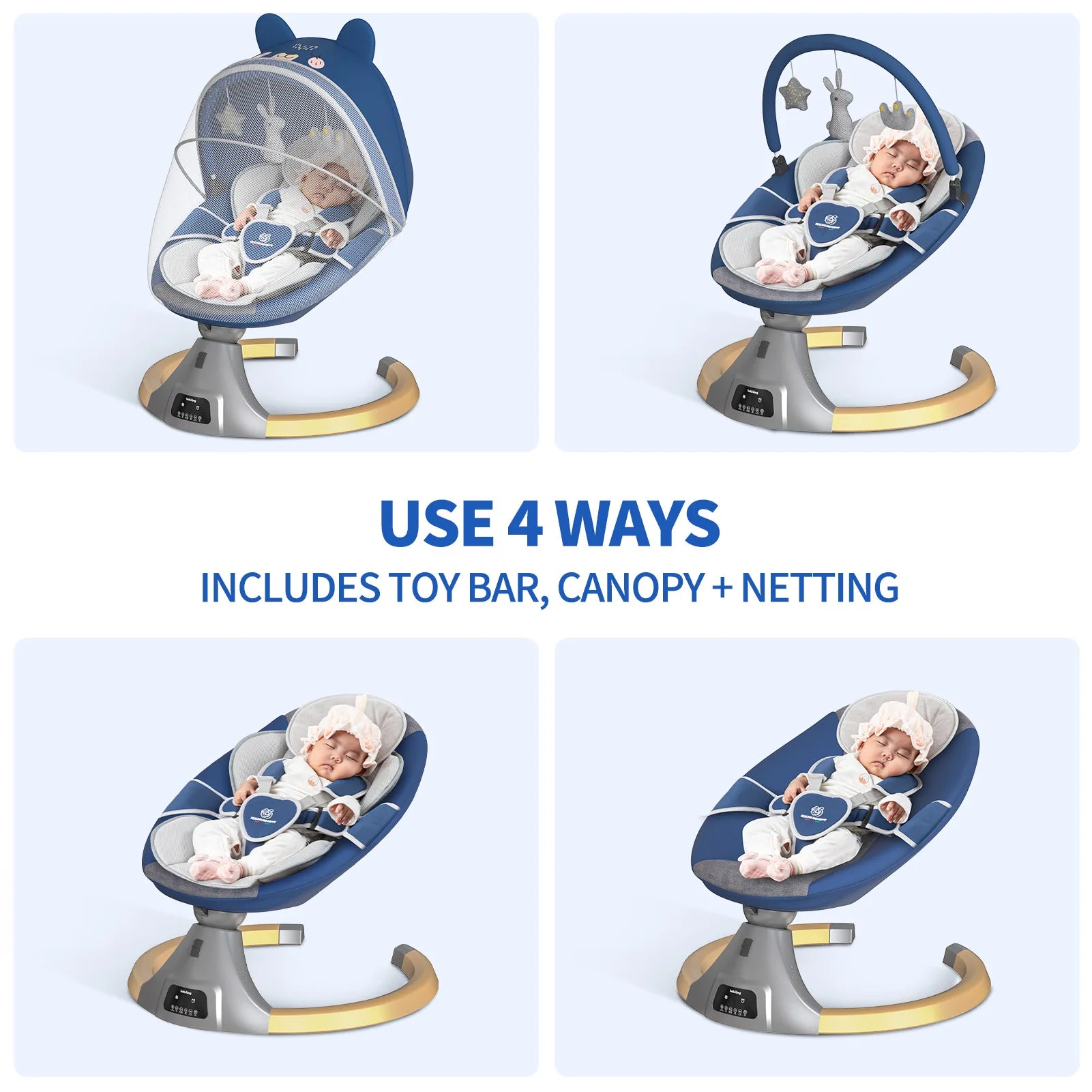 Chaise à bascule pour bébé, chaise apaisante, berceau électrique multifonctionnel pour bébé, berceau de couchage pour nouveau-né, balançoire électrique pour bébé