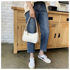 Nouveau rétro souple en cuir PU femmes épaule sous les bras sacs décontracté couleur unie petit haut-poignée sacs à main dames mode sacs à bandoulière
