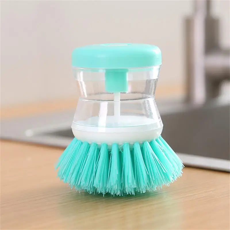 Brosse de lavage de Pot à ajout de liquide, type presse, ajout automatique de liquide, brosse de lavage de vaisselle, brosse de Pot de nettoyage ménager, brosse de poêle