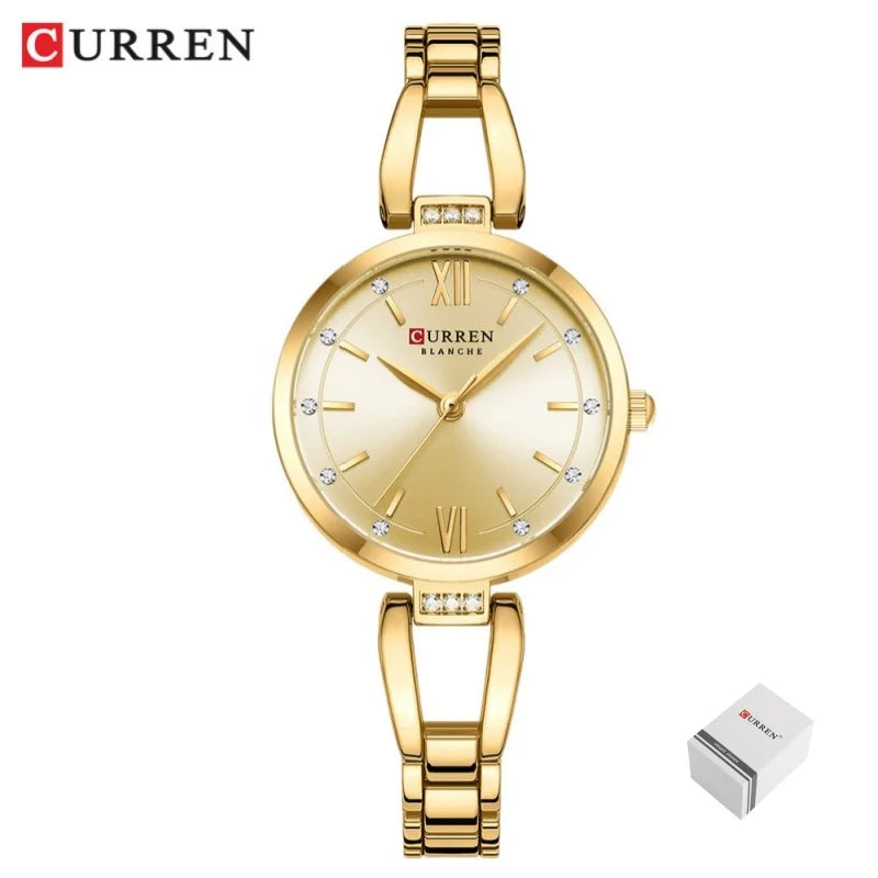 CURREN 9092 montres à Quartz femmes Bracelet élégant Bracelet en acier inoxydable strass mode dames montre Simple cadeaux reloj mujer